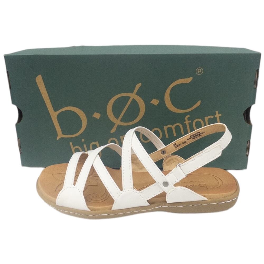 BOC Altheda White Sling Back Strappy Flat Sandals Women's size 6